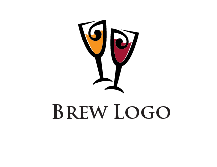 wine glasses logo