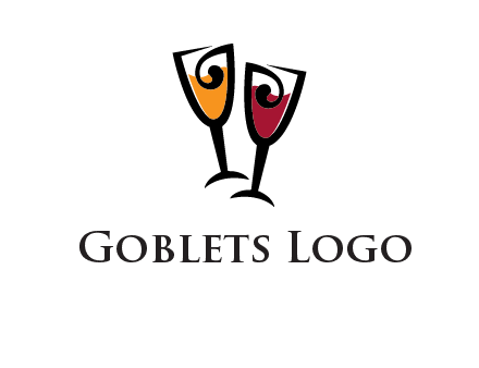 wine glasses logo