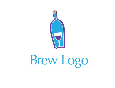 goblet inside wine bottle logo