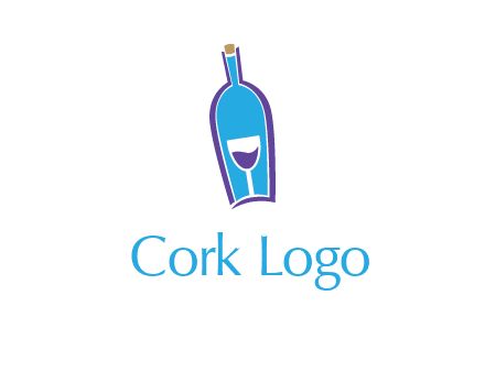 goblet inside wine bottle logo