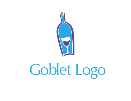 goblet inside wine bottle logo