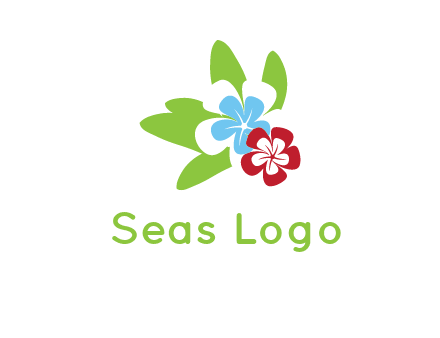 periwinkle flowers with leaves logo