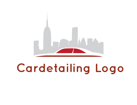 cityscape logo with a rooftop of a car