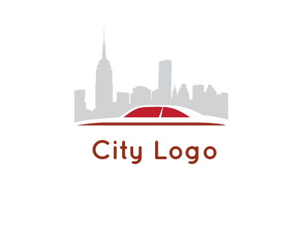 cityscape logo with a rooftop of a car