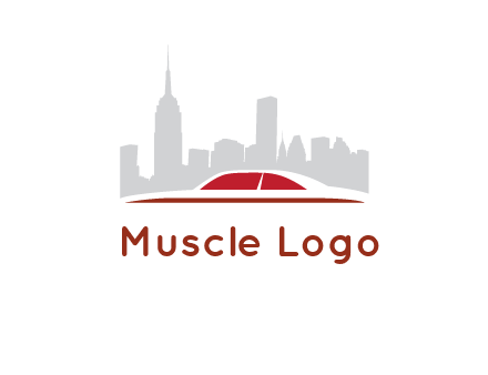 cityscape logo with a rooftop of a car