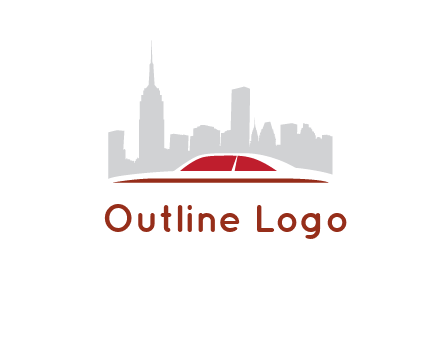 cityscape logo with a rooftop of a car