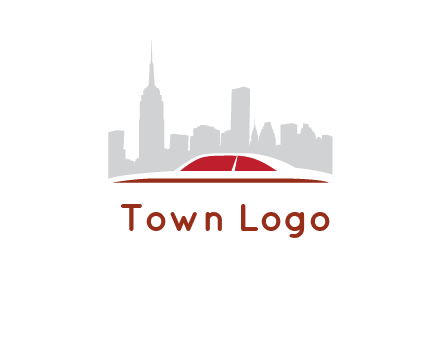 cityscape logo with a rooftop of a car