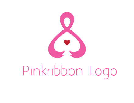 pink breast cancer ribbon forming the outline of a woman