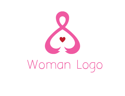 pink breast cancer ribbon forming the outline of a woman