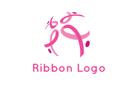 world logo with breast cancer ribbons and dots