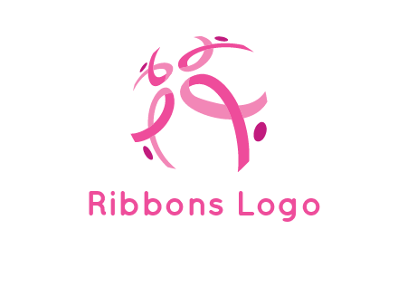 world logo with breast cancer ribbons and dots