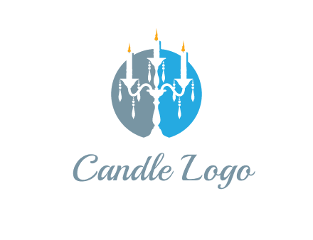 candelabra with crystals and burning candles logo