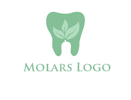 leaves inside tooth logo