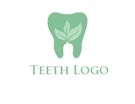 leaves inside tooth logo