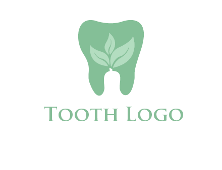 leaves inside tooth logo