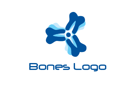 dental logo with tooth x-rays forming a fidget spinner