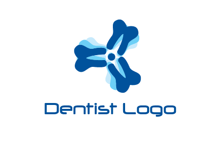 dental logo with tooth x-rays forming a fidget spinner