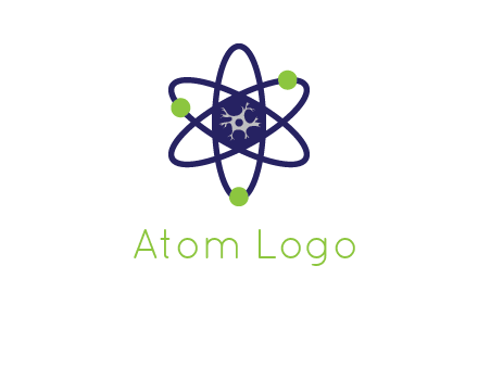 neuroanatomy or nuclear logo showing a cell inside an atomic model