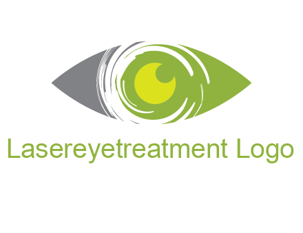 abstract eye inside circle swooshes logo