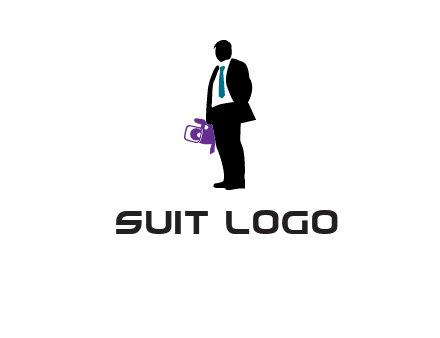 silhouette person holding movie camera logo