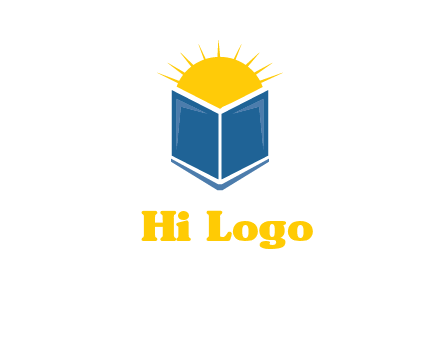 sun behind the abstract book logo