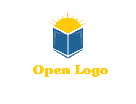 sun behind the abstract book logo