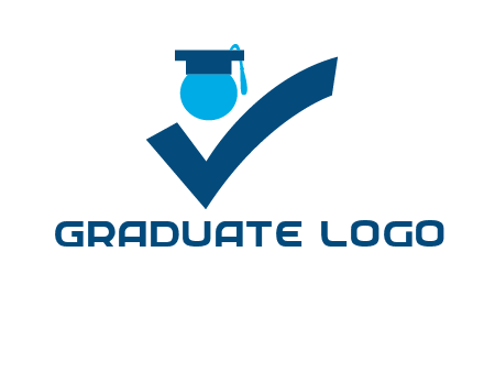 graduation abstract student with check logo