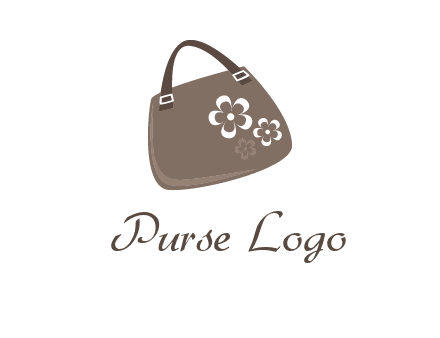 ladies hand purse incorporate with flower logo