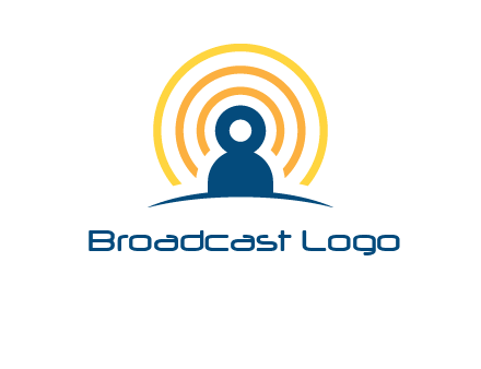 abstract person placed in front of communication circles logo