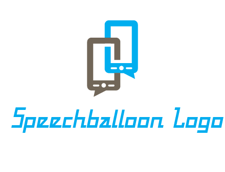 two cell phone incorporated with speech bubbles logo