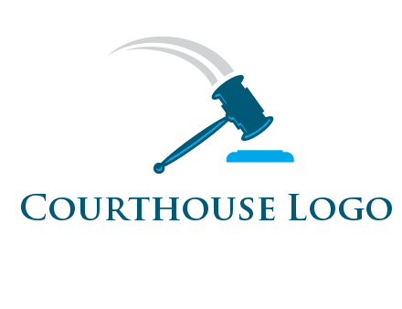 gavel with swooshes logo