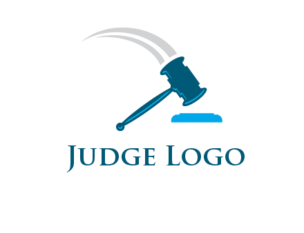 gavel with swooshes logo