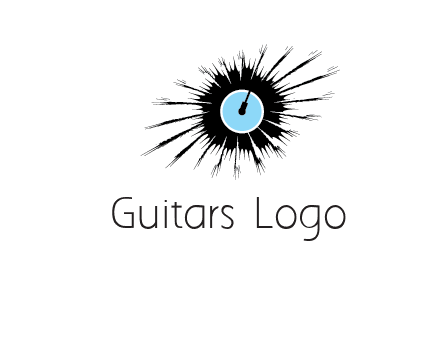 guitar inside the abstract circle logo