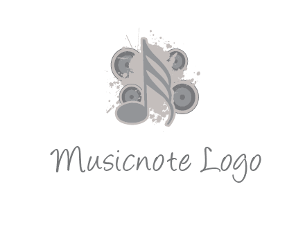 music note inside the splash with speakers logo