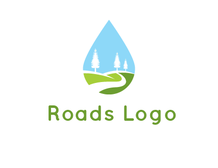 landscape inside the water drop logo