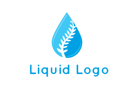 abstract leaf inside the water drop logo