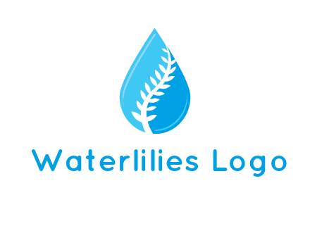 abstract leaf inside the water drop logo