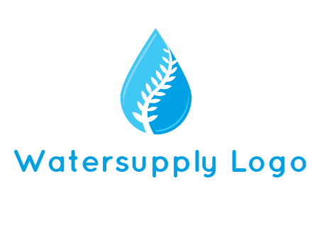 abstract leaf inside the water drop logo