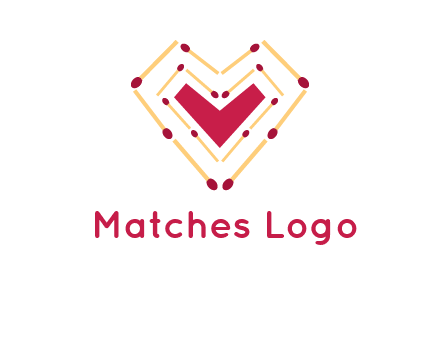 match stick creating heart shape logo