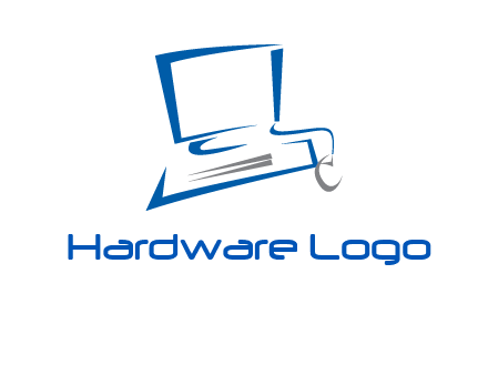 abstract computer with mouse logo