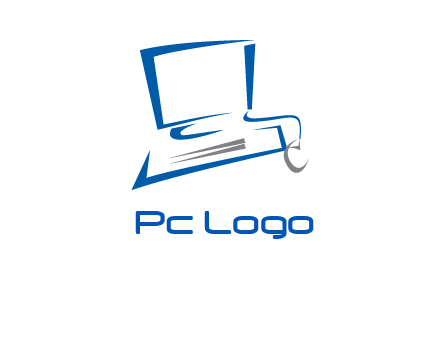 abstract computer with mouse logo