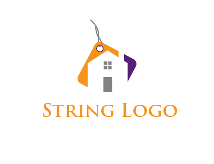 house is incorporated with shopping tag logo