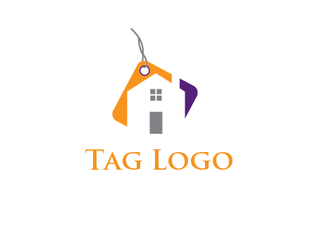 house is incorporated with shopping tag logo