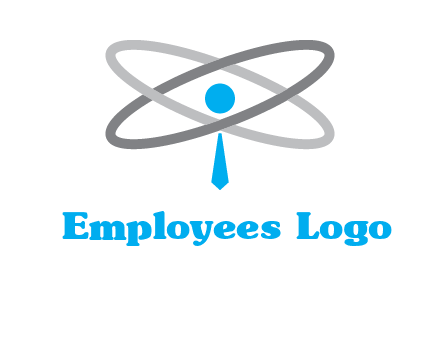 abstract person incorporated with orbit and tie logo