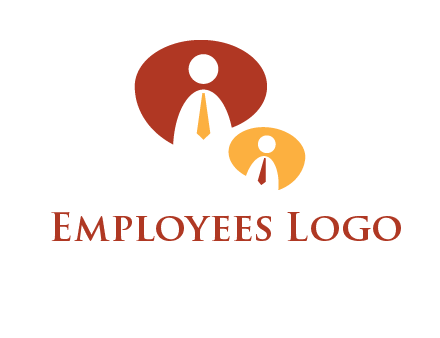 abstract person inside the speech bubble with tie logo