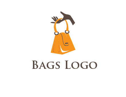 hand holding handbag logo