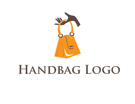 hand holding handbag logo