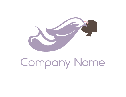 bride with wedding veil logo