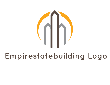 abstract building with circle logo