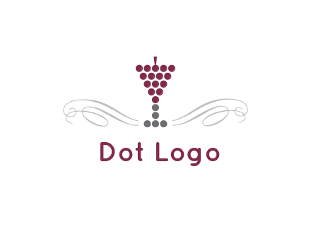 dotted wine glass with ornaments logo